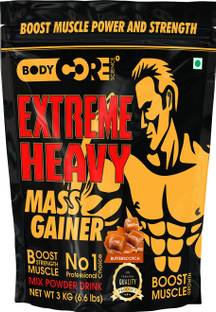 Body Core Science Extreme Heavy Mass Gainer(Butterscotch-3Kg) Weight Gainers/Mass Gainers