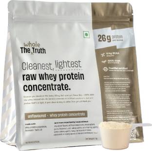 The Whole Truth Whey Protein Unflavoured Concentrate|26g Protein/scoop|6.4g BCAA|100% Authentic Whey Protein