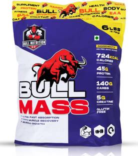 BULL NUTRITION Bull Mass Gainer Rapid Muscle Recovery and Muscle Growth (6lbs,2720g) Weight Gainers/Mass Gainers