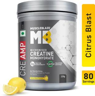 MUSCLEBLAZE Micronised Creatine Monohydrate CreAMP Powder, Trustified Certified Creatine