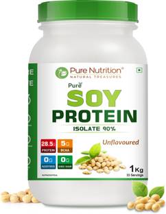 Pure Nutrition Soy Protein Powder, 100% Pure Isolate 90% For Muscle Growth, Recovery and Health Plant-Based Protein