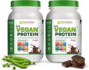 Pure Nutrition Plant Protein Powder| Pea & Brown Rice with Omega3 |Muscle Growth & Strength Plant-Based Protein