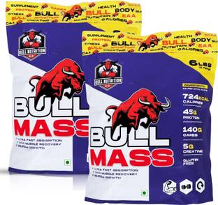 BULL NUTRITION bull mass gainer Muscle Recovery and Muscle Growth 6+6lbs Weight Gainers/Mass Gainers