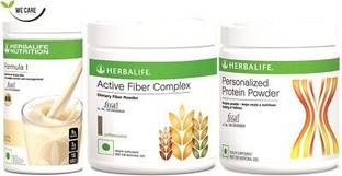HERBALIFE formula 1 vanila(500G)+ fiber complex(200G)+ protien powder(200g) set of 3 Plant-Based Protein