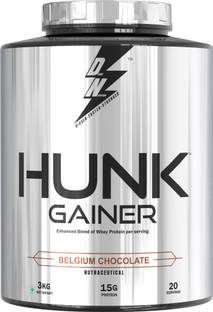 Dn With Divine Nutrition HUNK GAINER, 15g Protein, 150g per serving, 20 serving Weight Gainers/Mass Gainers