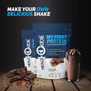 HEALTHOXIDE My First Protein with whey, casein & pea, Chocolate Whey Protein Whey Protein