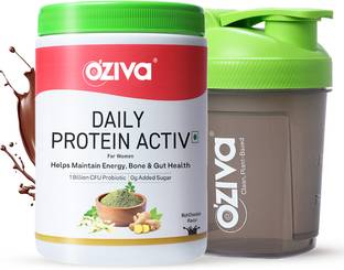 OZiva Daily Protein Activ For Women for Improved Everyday Energy, Bone Health & Shaker Whey Protein