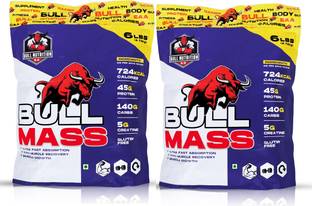 BULL NUTRITION bull mass gainer Muscle Recovery and Muscle Growth 6+6lbs Weight Gainers/Mass Gainers