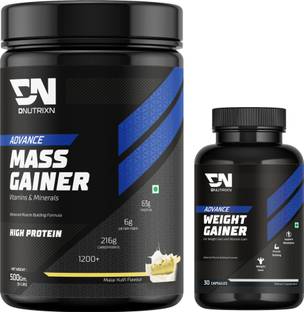 DNUTRIXN Advance Mass Gainer with High Protein &Calories |Digestive Enzyme, Multivitamin+ Weight Gainers/Mass Gainers