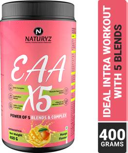 NATURYZ EAA X5 Intra Workout supplement with BCAA, Nitric Oxide for Muscle Recovery EAA (Essential Amino Acids)