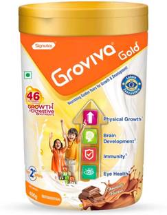 vivamom Groviva Gold Nutrition Drink& Supports Growth & Eye Health(400g,Chocolate) Nutrition Bars