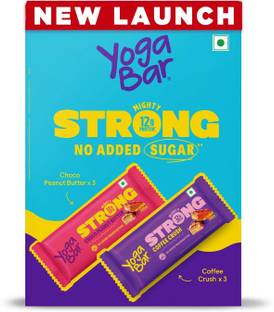 Yogabar Strong Protein Bar 12g Protein Variety Pack of 6 Protein Bars