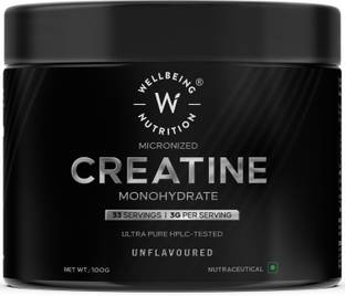 Wellbeing Nutrition 100% Pure Micronised Creatine Powder Monohydrate - Unflavoured 100g -33 servings Creatine
