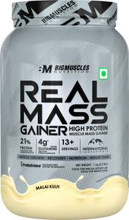 BIGMUSCLES NUTRITION Real Mass Gainer | High Protein Muscles Mass Gainer | Added BCAA, Glutamine Weight Gainers/Mass Gainers