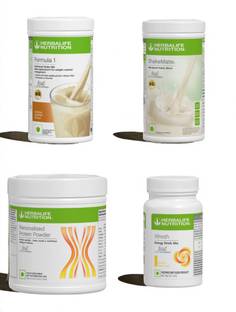HERBALIFE F1 SHAKE MIX-BANANA,SHAKEMATE,PP-200GM AND LEMON (PACK OF 4) Protein Shake