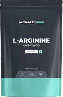 Nutrabay Pure 100% L-Arginine Powder - Muscle Building Amino Acid, Faster Recovery, Pre Workout