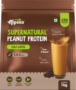 ALPINO Supernatural Peanut Protein Powder Cold Coffee 1kg Plant-Based Protein