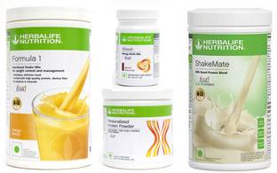 HERBALIFE Formula 1 Mango + Protein Powder 200 G + Afresh - Elaichi + Shake Mate Protein Shake