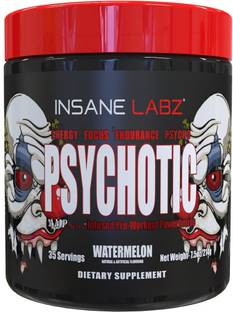 insane labz Psychotic 35 Servings Watermelon Flavor Pre-Workout Supplement Creatine