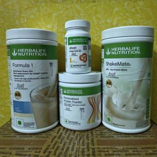 Herbalife Nutrition WEIGHT LOSS COMBO F1 KULFI SHAKE SHAKEMATE PROTEIN POWDER200GM AFRESH LEMON Protein Shake
