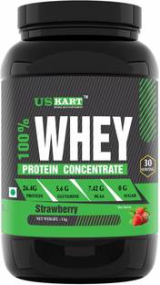 US KART 100% Whey Protein Concentrate with Strawberry Flavor (1kg) Whey Protein