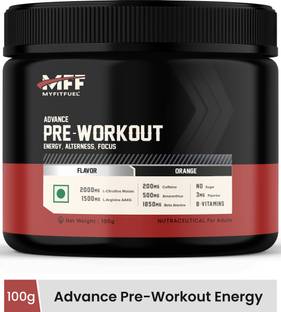 MyFitFuel Advance Pre-Workout (5.35g Aminos, Caffeine +12 Core Ingredients) 100g Orange Pre Workout