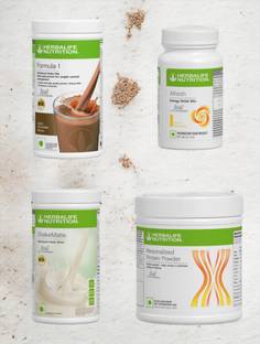 HERBALIFE F1 SHAKE MIX-CHOCOLATE,LEMON,SHAKEMATE AND PP-200GM (PACK OF 4) Protein Shake