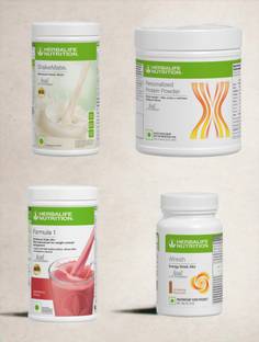 HERBALIFE F1 SHAKE MIX-STRAWBERRY,SHAKEMATE,PP-200GM AND CINNAMON (PACK OF 4) Protein Shake