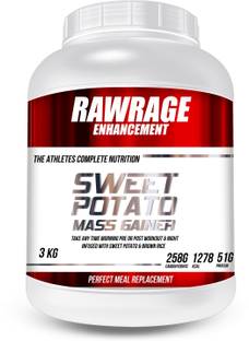 Rawrage Extreme Muscle Builder Sweet Potato mass gainer 6.6 lbs (Chocolate, 3 kg) Weight Gainers/Mass Gainers