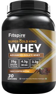 Fitspire Super Gold king Advanced isolate Whey Protein 1 kg Coffee Royal Whey Protein