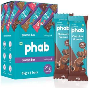 Phab Protein Bars with 21g Protein,No Added Sugar, Healthy, Tasty, 100% Veg, GMO Free Protein Bars