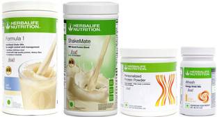 Herbalife Nutrition formula 1 kulfi 500g + shakemate 500g+ protein powder 200g+ afresh peach 50g Plant-Based Protein