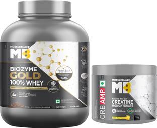 MUSCLEBLAZE Biozyme Gold 100% Whey Protein & Micronised Creatine Monohydrate CreAMP Powder Whey Protein