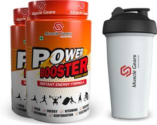Muscle Gears Power Booster Green Apple Combo and Shaker Free Energy Bars