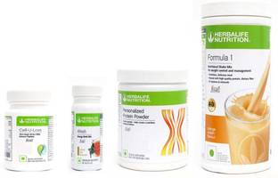 HERBALIFE FORMULA-1SHAKE ORANGE CREAM-+PROTEIN POWDER 200+AFRESH -TULSI-+CELL U LOSS -90 Protein Shake