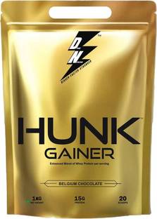 Dn With Divine Nutrition HUNK GAINER POUCH, 15g Protein, 150g per serving, 6 serving Weight Gainers/Mass Gainers