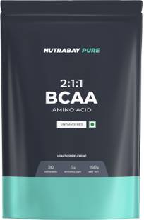 Nutrabay Pure BCAA 2:1:1 - 5g Vegan BCAAs, Intra / Post Workout Amino Acid Supplement, BCAA
