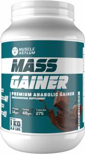 Muscle Asylum Muscle Mass Anabolic Gainer- 14g Protein, 48g carbs, 275g Calories Weight Gainers/Mass Gainers