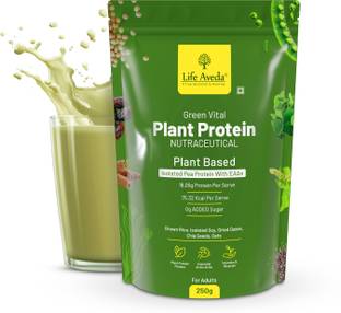 Life Aveda Green Vital Plant Protein Powder | 16.05g Pea & Brown Rice Protein with EAAs Plant-Based Protein