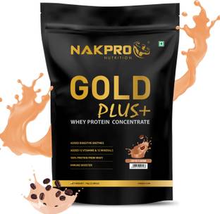 Nakpro Gold Plus+ Whey Protein Concentrate with Digestive Enzymes|25g Protein 5.5g BCAA Whey Protein
