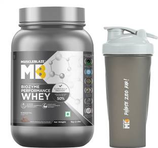 MUSCLEBLAZE Biozyme Performance Whey Protein Powder with Shaker, 25g Protein Per Scoop Whey Protein