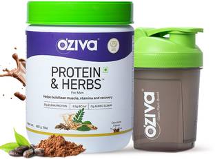 OZiva Protein & Herbs for Men|Muscle Building|Recovery & Stamina|No Sugar| Gluten Free Whey Protein