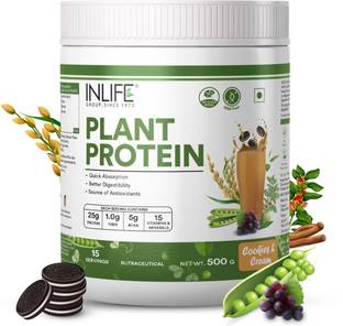 INLIFE Vegan Plant Based Protein Powder 24g Protein Men Women Plant-Based Protein