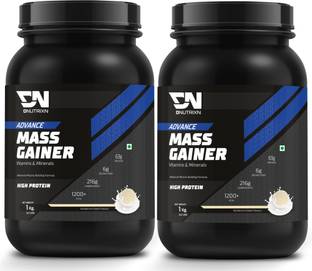 DNUTRIXN Advance High Protein Mass Gainer |Protein 63G, Calories 1200+Kcal |Multivitamin+ Weight Gainers/Mass Gainers