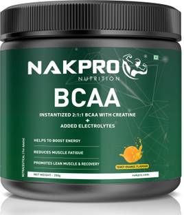 Nakpro BCAA 2:1:1 , 5g Vegan BCAA - Jar, 1.5g Creatine & Electrolytes for Endurance BCAA