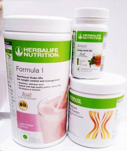 HERBALIFE Formula1 Rose Kheer 500G With Protine Powder 200g + Tulshi Afresh Plant-Based Protein