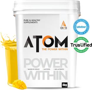 AS-IT-IS Nutrition ATOM Whey Protein 4kg | 27g protein | Isolate & Concentrate | Mango Fusion | Whey Protein