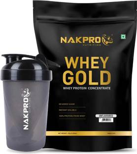 Nakpro Gold Whey Protein Isolate Powder with Shaker Bottle (500ml) | Whey Protein