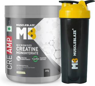MUSCLEBLAZE Creatine Monohydrate CreAMP™ with CreAbsorb™, Trustified Certified with Shaker Creatine