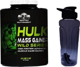 IGNITED NUTRIMENT Hulk Mass Gainer For Advance Muscles Mass Gain with Sipper Bottle Weight Gainers/Mass Gainers